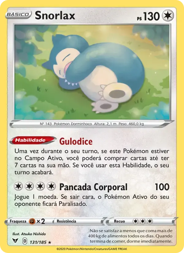 Snorlax — Voltagem Vívida 131 Portuguese Pokémon card
