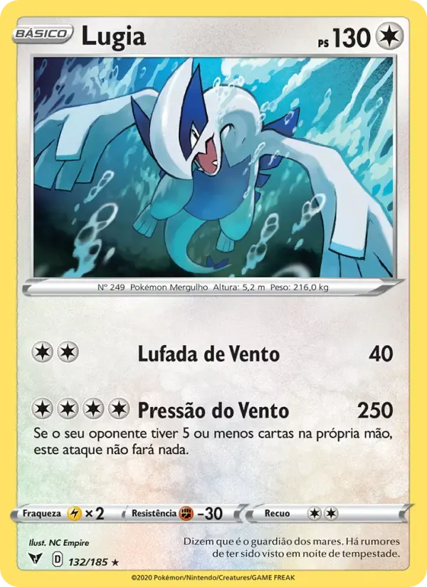 Lugia — Voltagem Vívida 132 Portuguese Pokémon card