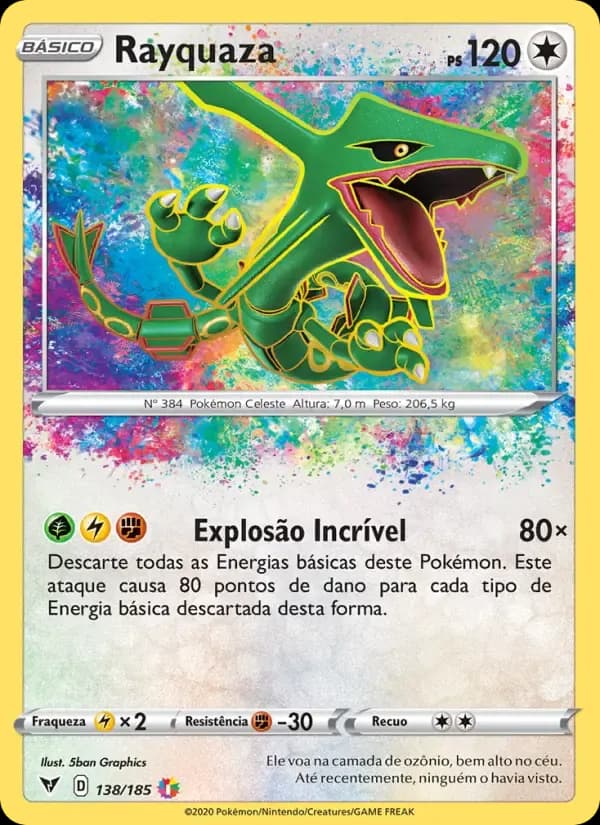Rayquaza — Voltagem Vívida 138 Portuguese Pokémon card