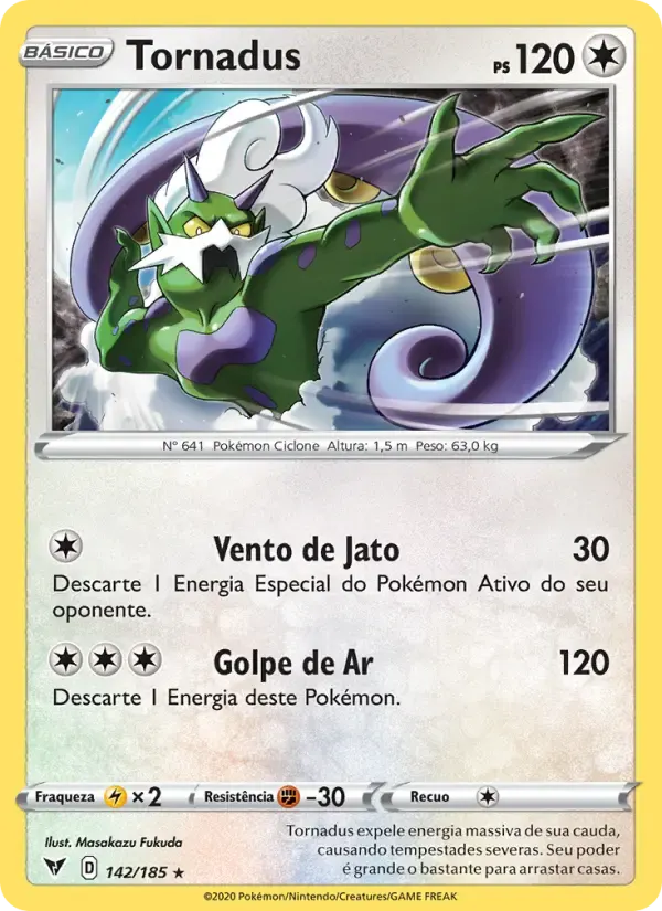 Tornadus — Voltagem Vívida 142 Portuguese Pokémon card
