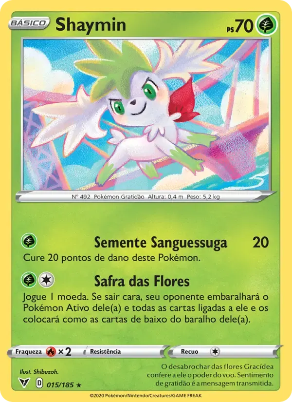 Shaymin — Voltagem Vívida 15 Portuguese Pokémon card