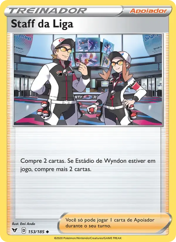 Staff da Liga — Voltagem Vívida 153 Portuguese Pokémon card