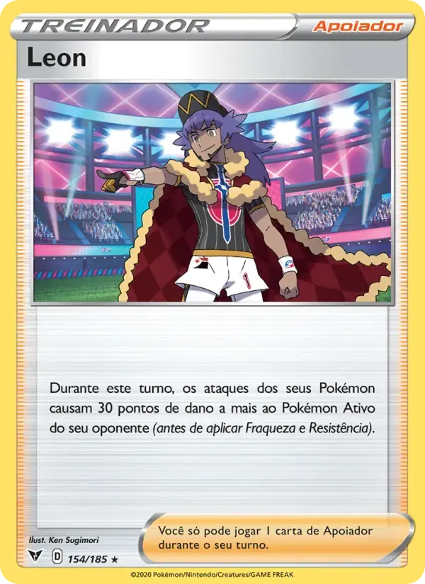 Leon — Voltagem Vívida 154 Portuguese Pokémon card