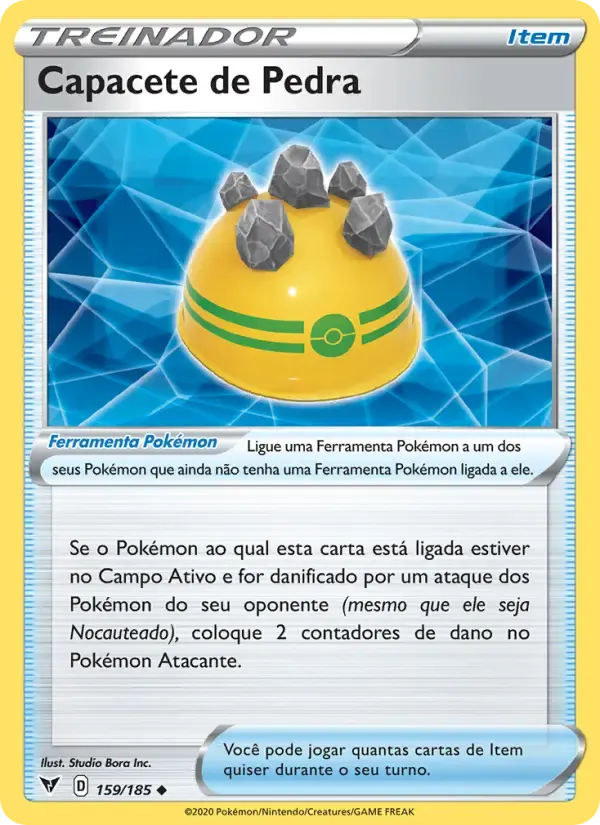 Capacete de Pedra — Voltagem Vívida 159 Portuguese Pokémon card