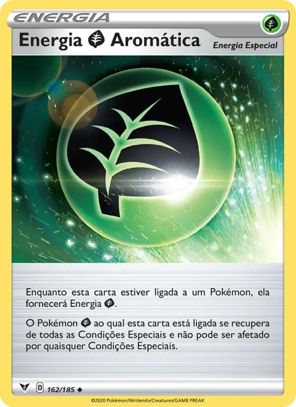 Energia Grass Aromática — Voltagem Vívida 162 Portuguese Pokémon card