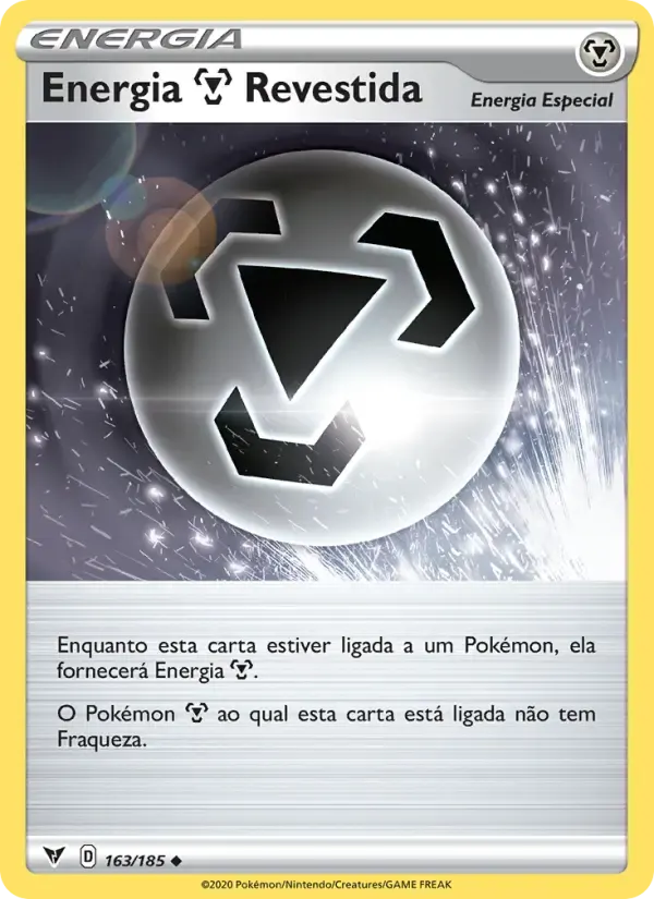 Energia Metal Revestida — Voltagem Vívida 163 Portuguese Pokémon card
