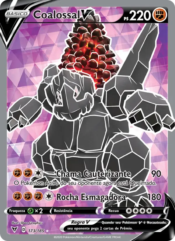 Coalossal V — Voltagem Vívida 173 Portuguese Pokémon card