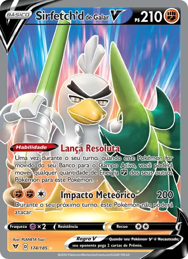 Sirfetch'd de Galar V — Voltagem Vívida 174 Portuguese Pokémon card