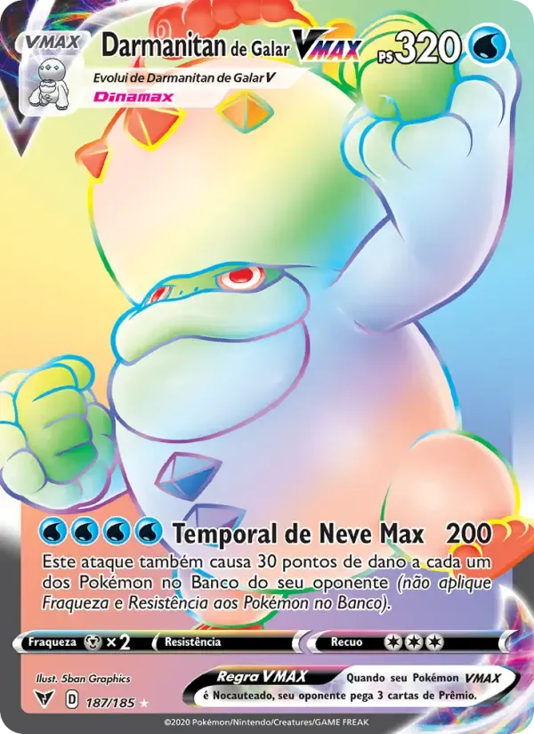 Darmanitan de Galar VMAX — Voltagem Vívida 187 Portuguese Pokémon card