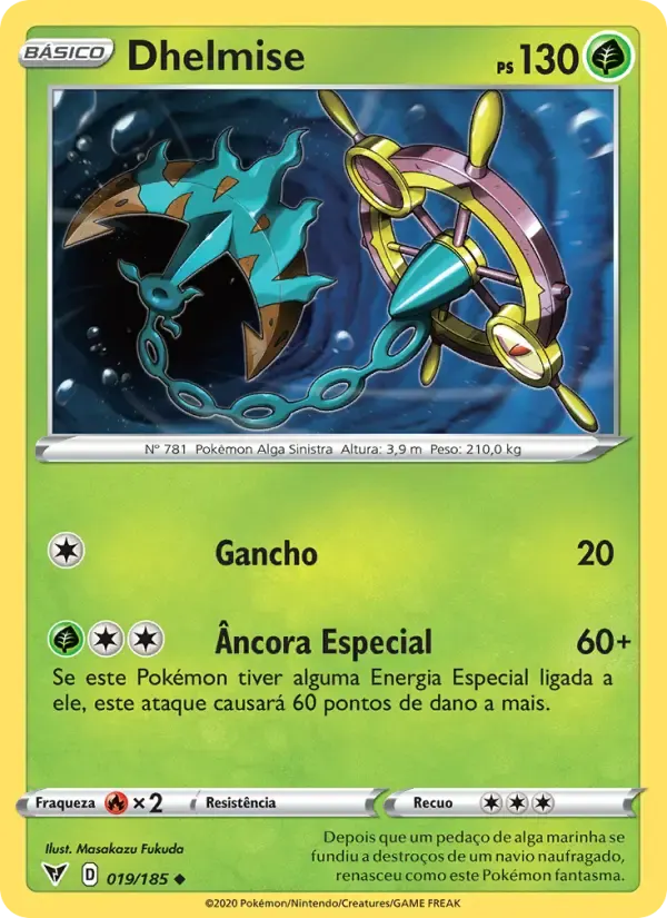 Dhelmise — Voltagem Vívida 19 Portuguese Pokémon card