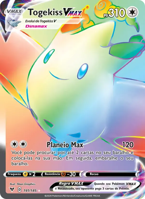Togekiss VMAX — Voltagem Vívida 191 Portuguese Pokémon card