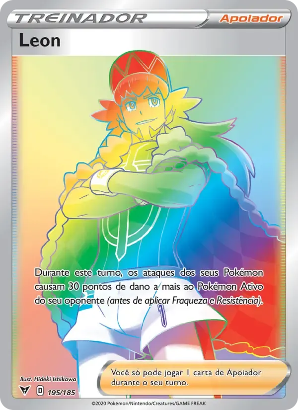 Leon — Voltagem Vívida 195 Portuguese Pokémon card