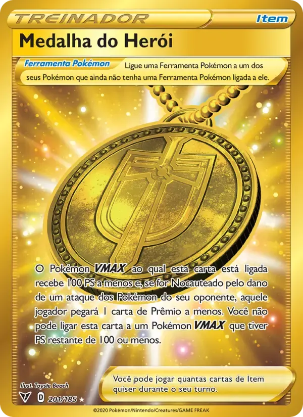 Medalha do Herói — Voltagem Vívida 201 Portuguese Pokémon card