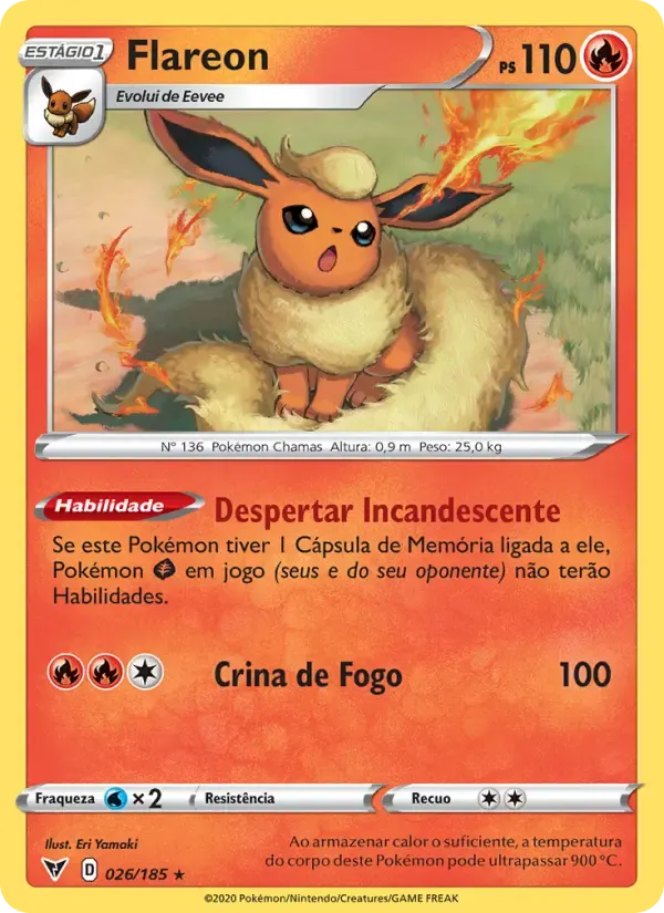 Flareon — Voltagem Vívida 26 Portuguese Pokémon card