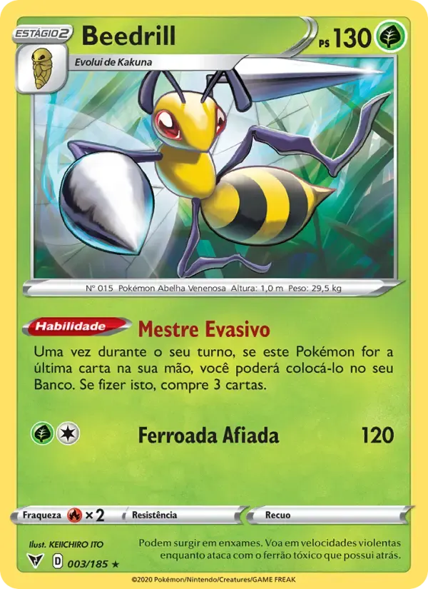Beedrill — Voltagem Vívida 3 Portuguese Pokémon card