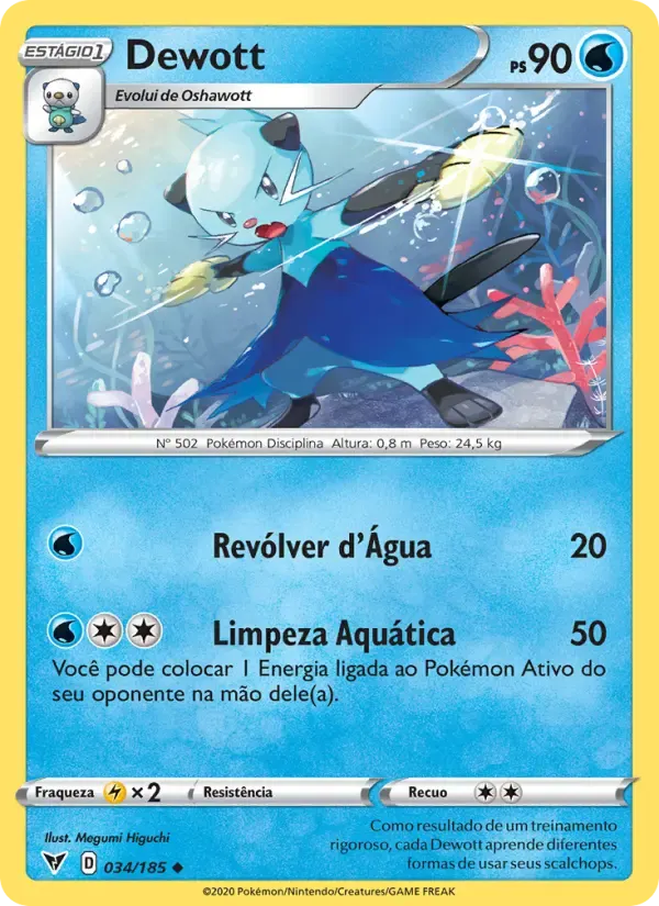 Dewott — Voltagem Vívida 34 Portuguese Pokémon card