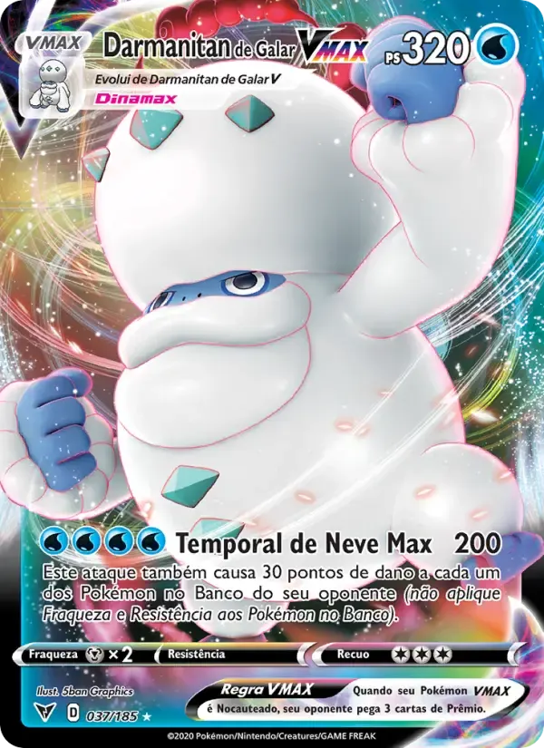 Darmanitan de Galar VMAX — Voltagem Vívida 37 Portuguese Pokémon card