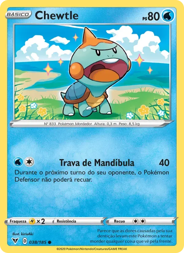 Chewtle — Voltagem Vívida 38 Portuguese Pokémon card