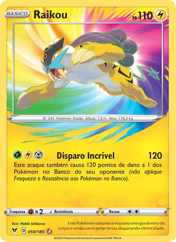Raikou — Voltagem Vívida 50 Portuguese Pokémon card