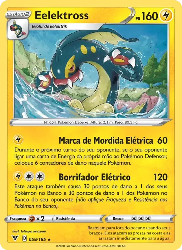 Eelektross — Voltagem Vívida 59 Portuguese Pokémon card
