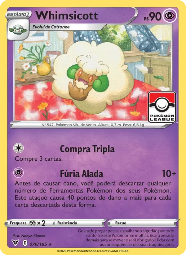 Whimsicott — Voltagem Vívida 76 Portuguese Pokémon card