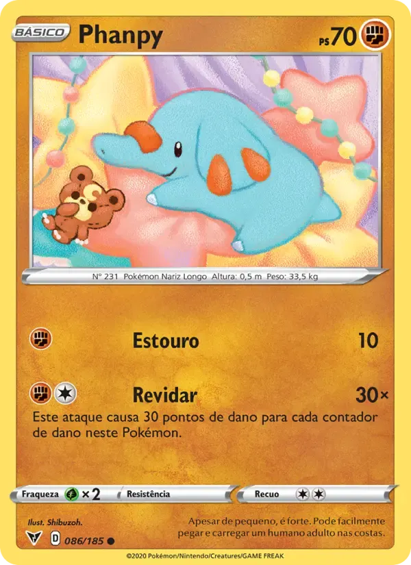 Phanpy — Voltagem Vívida 86 Portuguese Pokémon card