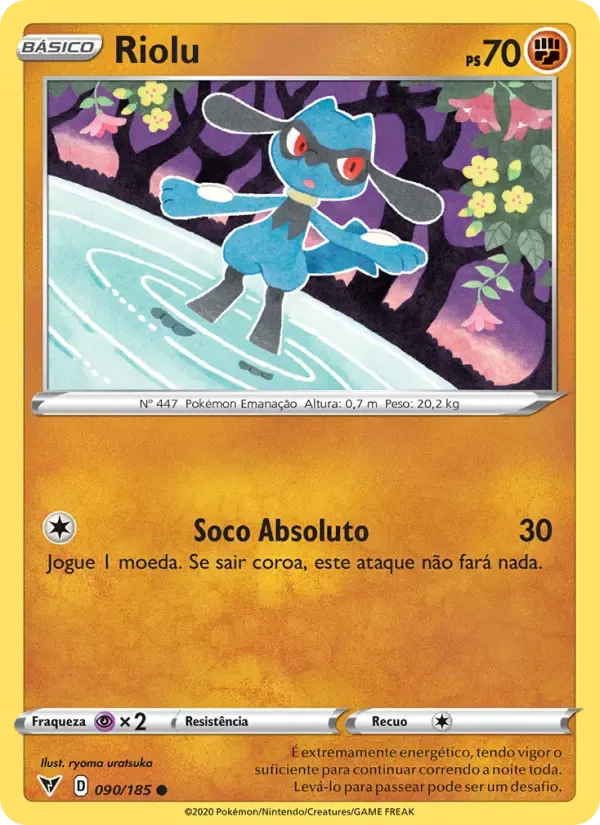 Riolu — Voltagem Vívida 90 Portuguese Pokémon card