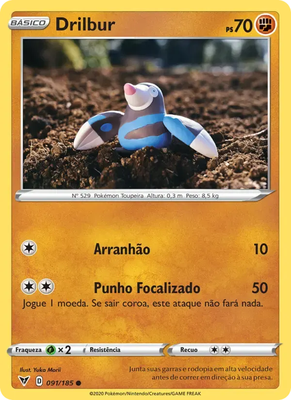 Drilbur — Voltagem Vívida 91 Portuguese Pokémon card