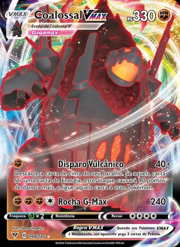 Coalossal VMAX — Voltagem Vívida 99 Portuguese Pokémon card