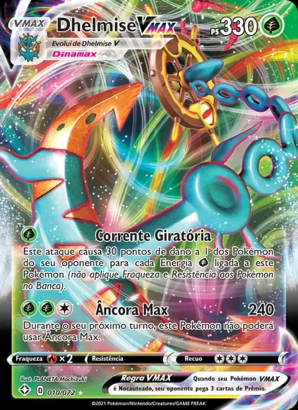 Dhelmise VMAX — Destinos Brilhantes 10 Portuguese Pokémon card