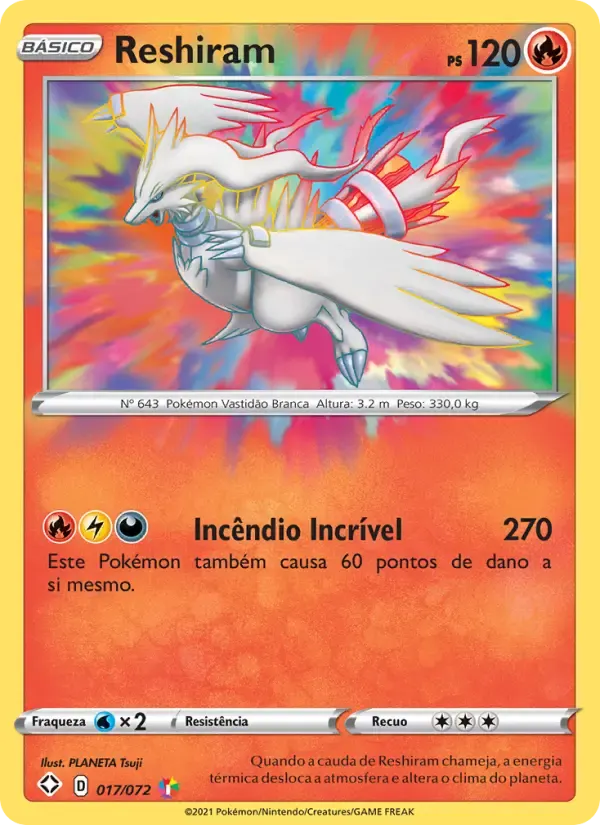 Reshiram — Destinos Brilhantes 17 Portuguese Pokémon card