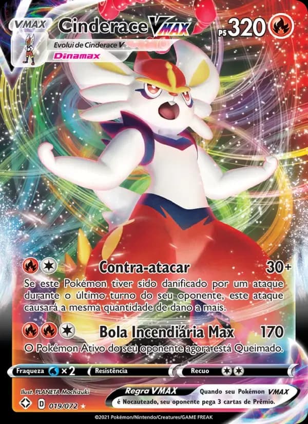 Cinderace VMAX — Destinos Brilhantes 19 Portuguese Pokémon card