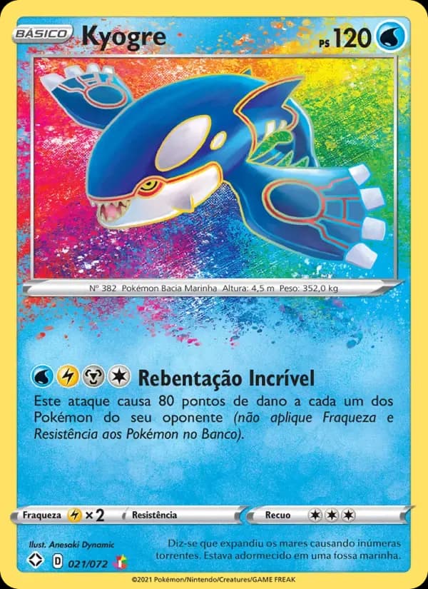 Kyogre — Destinos Brilhantes 21 Portuguese Pokémon card