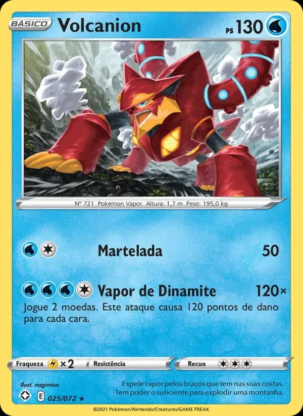 Volcanion — Destinos Brilhantes 25 Portuguese Pokémon card