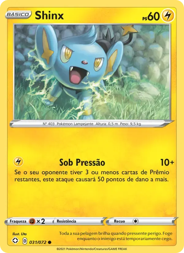 Shinx — Destinos Brilhantes 31 Portuguese Pokémon card
