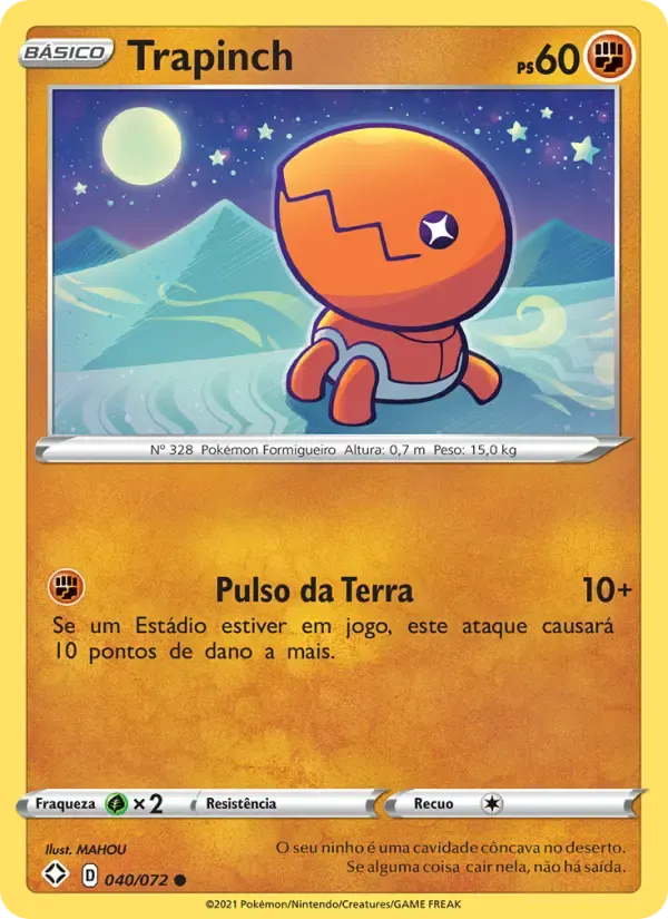 Trapinch — Destinos Brilhantes 40 Portuguese Pokémon card