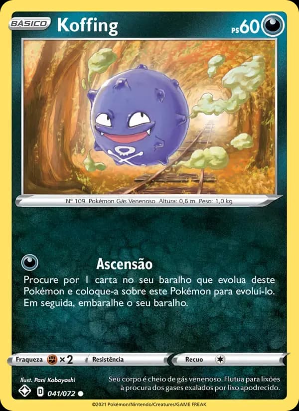Koffing — Destinos Brilhantes 41 Portuguese Pokémon card