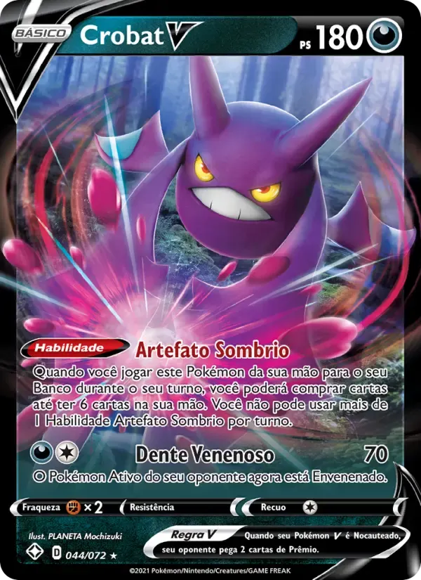 Crobat V — Destinos Brilhantes 44 Portuguese Pokémon card