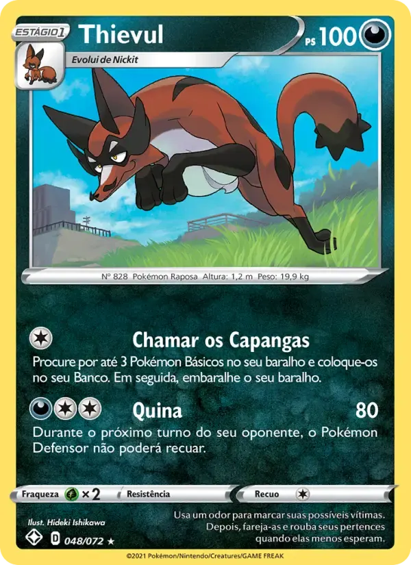 Thievul — Destinos Brilhantes 48 Portuguese Pokémon card