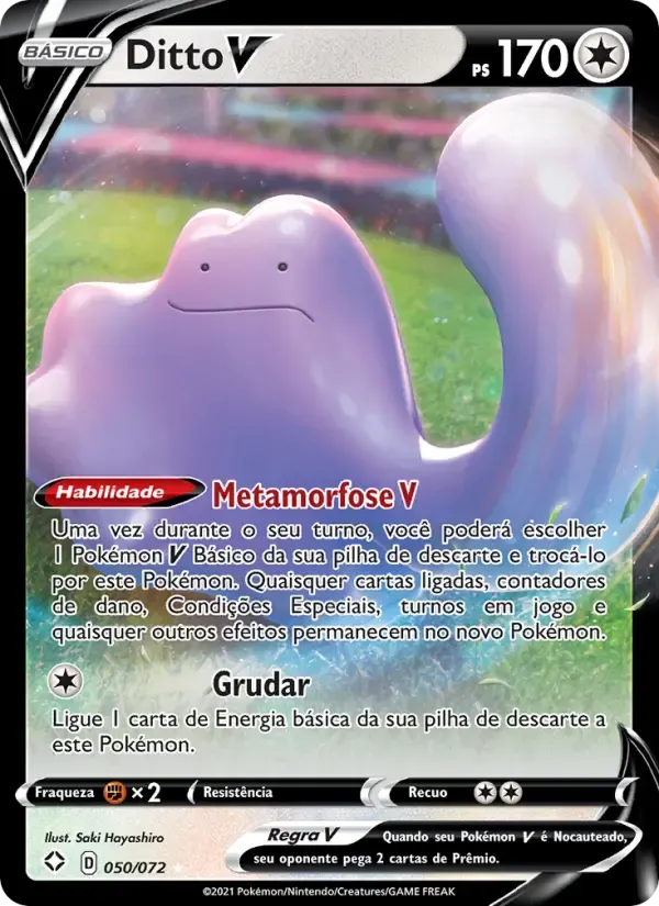 Ditto V — Destinos Brilhantes 50 Portuguese Pokémon card
