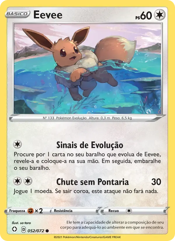 Eevee — Destinos Brilhantes 52 Portuguese Pokémon card