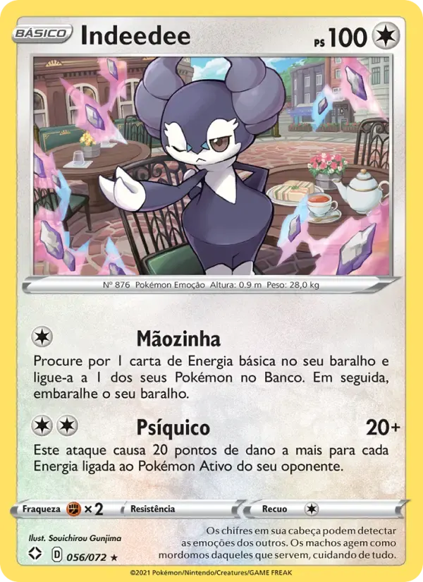 Indeedee — Destinos Brilhantes 56 Portuguese Pokémon card