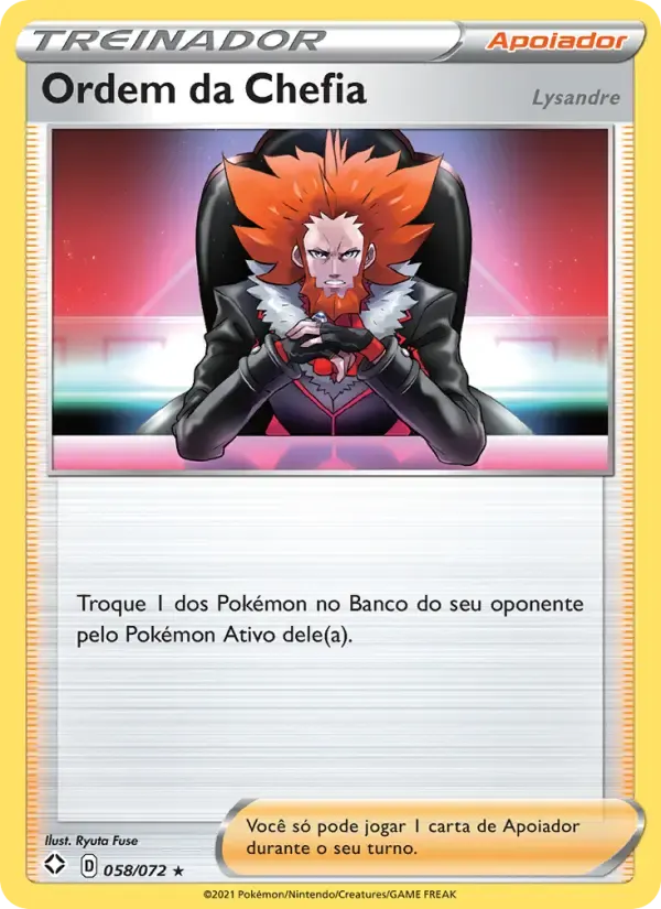 Ordem da Chefia — Destinos Brilhantes 58 Portuguese Pokémon card