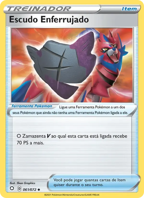 Escudo Enferrujado — Destinos Brilhantes 61 Portuguese Pokémon card