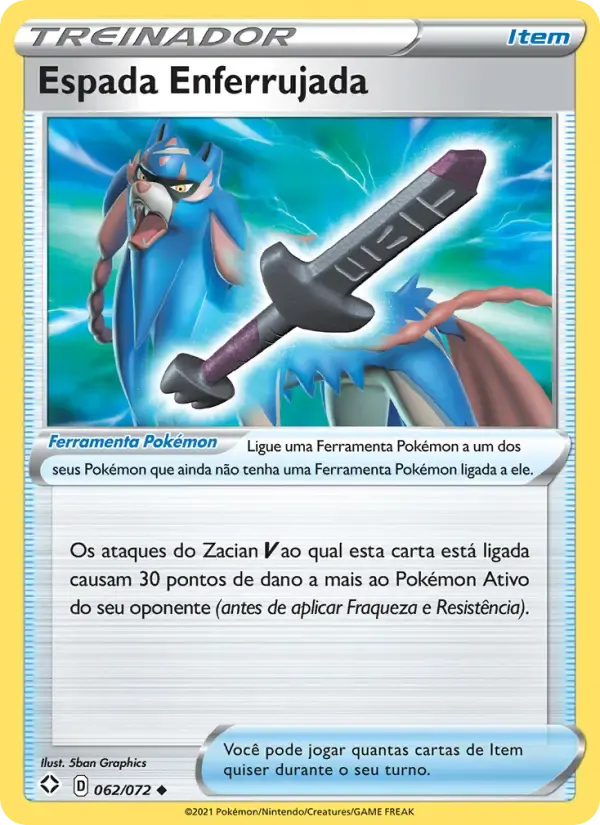 Espada Enferrujada — Destinos Brilhantes 62 Portuguese Pokémon card