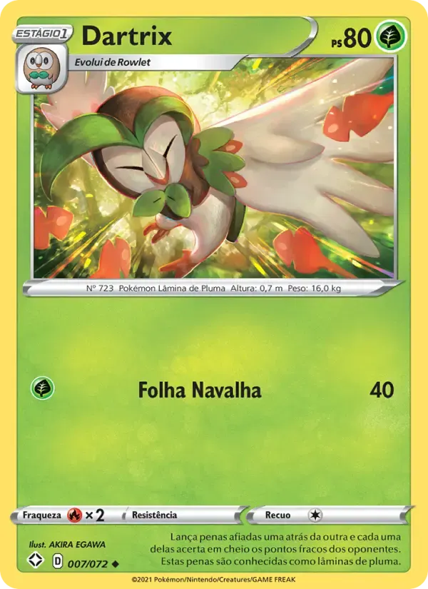 Dartrix — Destinos Brilhantes 7 Portuguese Pokémon card