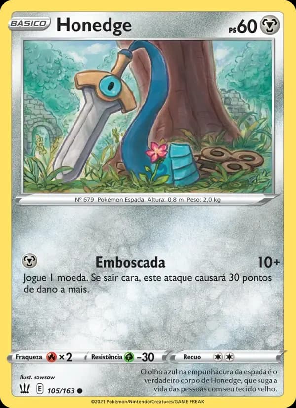 Honedge — Estilos de Batalha 105 Portuguese Pokémon card