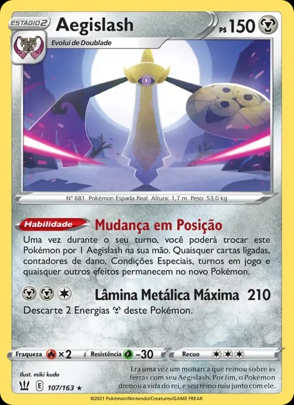 Aegislash — Estilos de Batalha 107 Portuguese Pokémon card