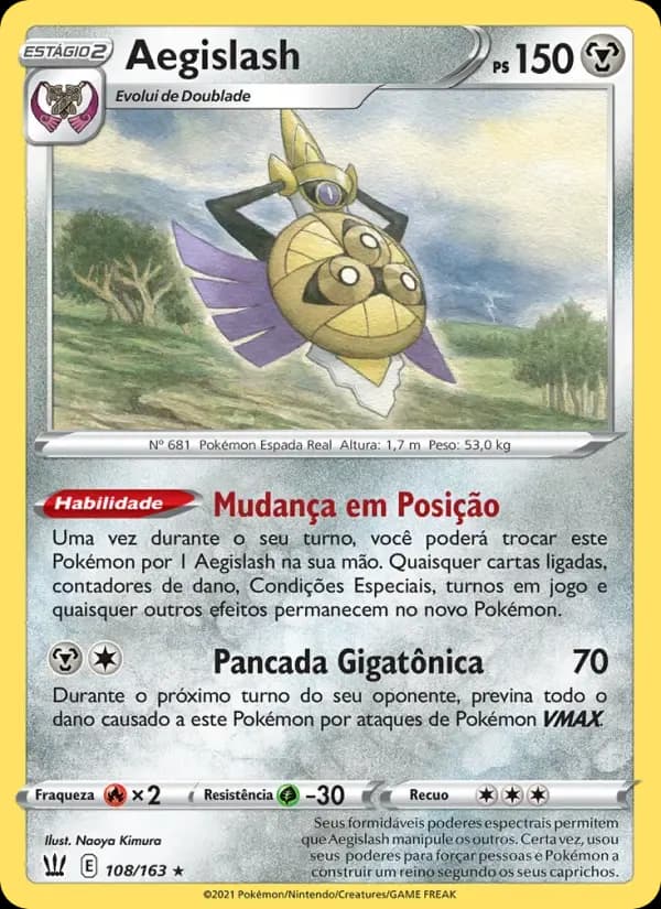 Aegislash — Estilos de Batalha 108 Portuguese Pokémon card