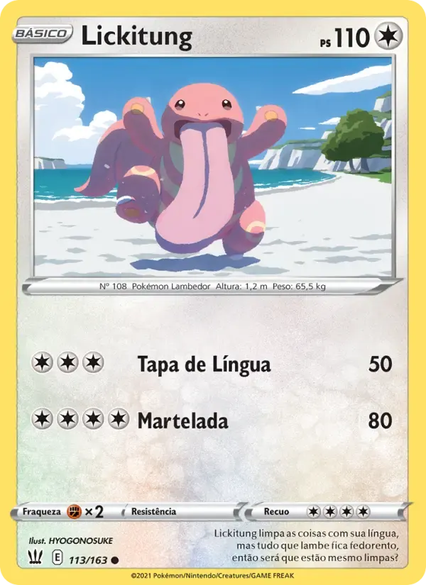 Lickitung — Estilos de Batalha 113 Portuguese Pokémon card